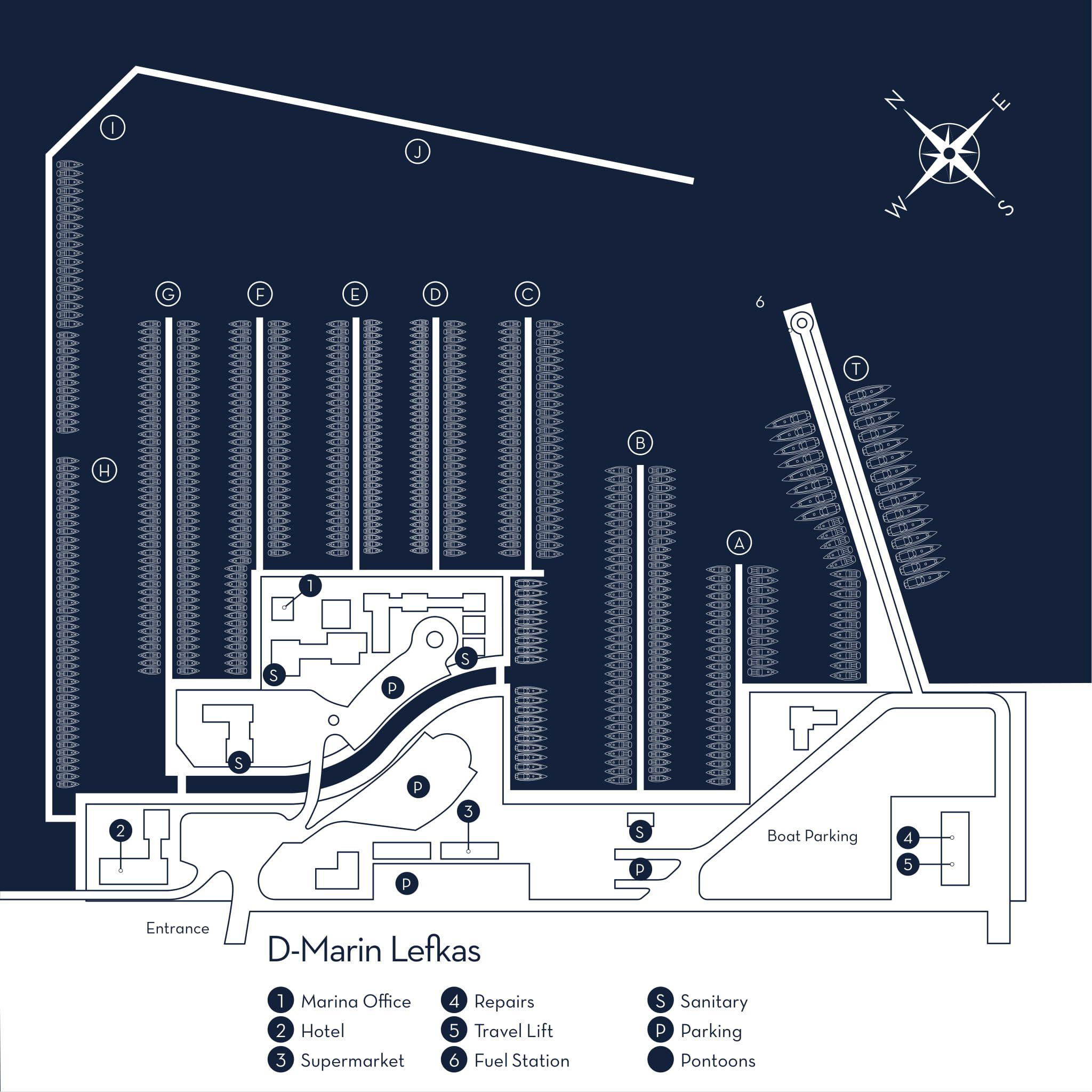 Map of Lefkas Marina